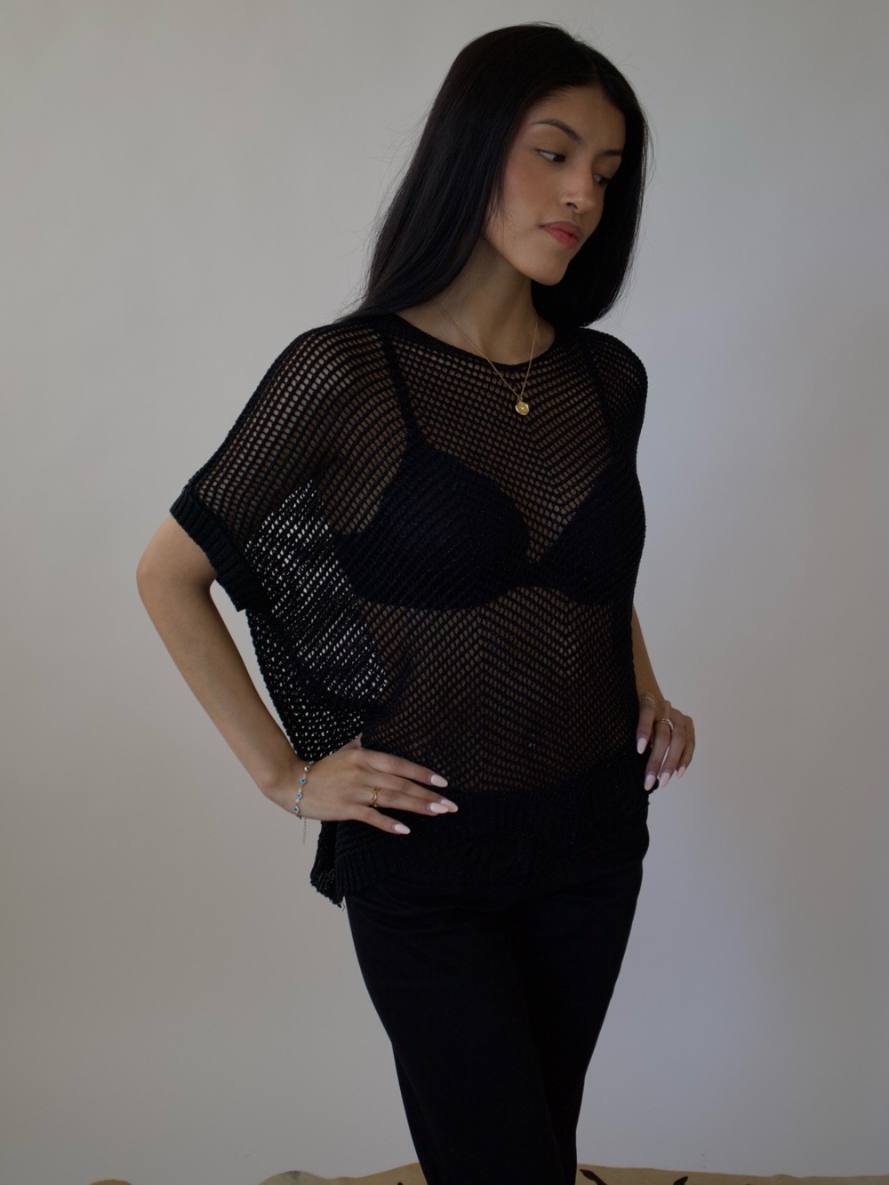 BCBGMaxAzria Black poncho